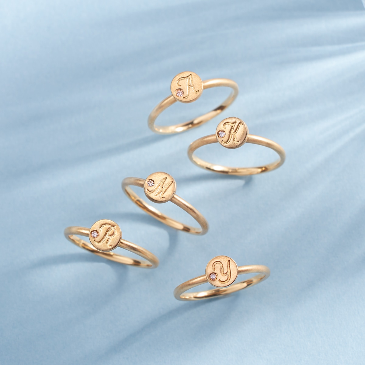 K18イエローゴールドダイヤモンドリング（ピンキーリング）(RFR359-001