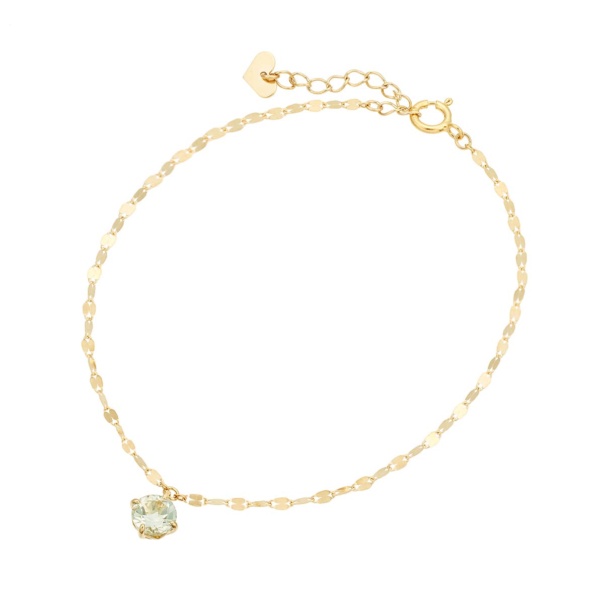 K10イエローゴールドグリーンアメシストブレスレット(RBL536)|TSUTSUMI