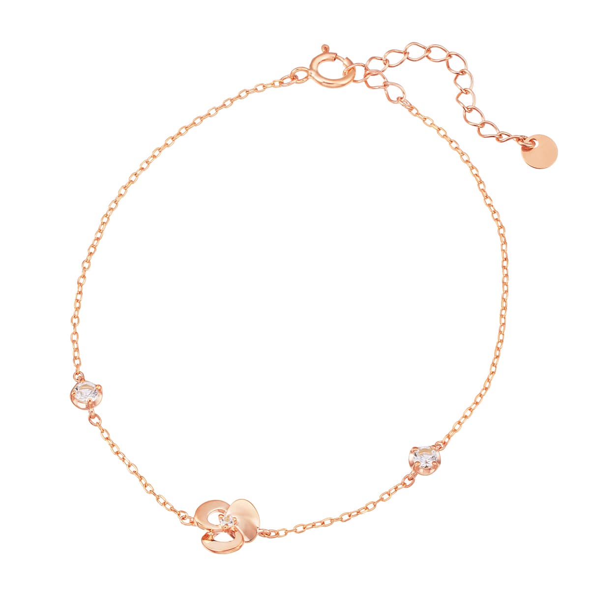 K10ピンクゴールドホワイトトパーズブレスレット(RBL686)|TSUTSUMI