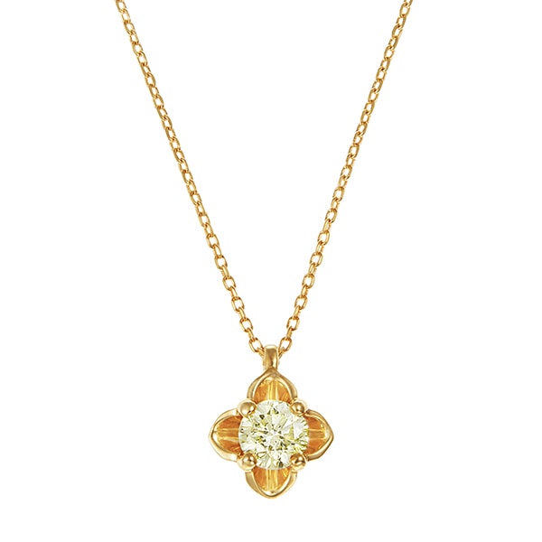 K18イエローゴールド鑑定書付ダイヤモンドネックレス（0.18カラット