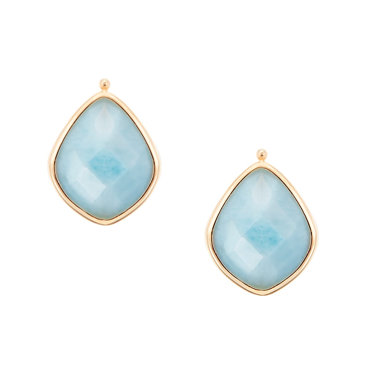 K10イエローゴールドラリマールピアス(RPE027-002)|TSUTSUMI