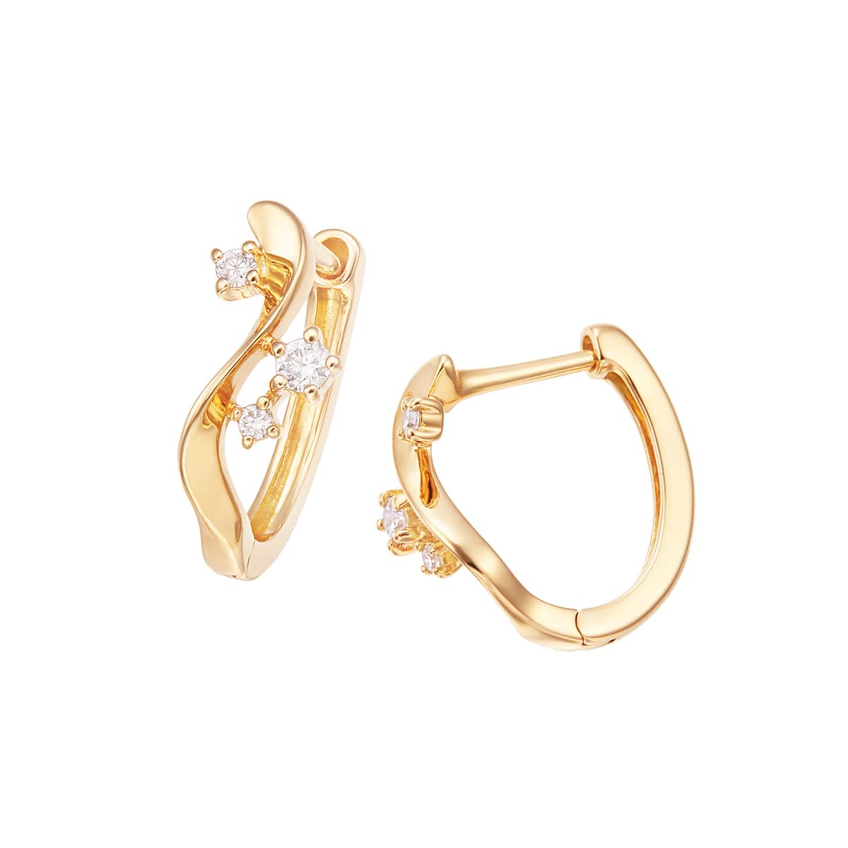 K18イエローゴールドダイヤモンドピアス(RPE155-003)|TSUTSUMI