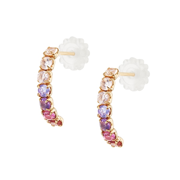 K10イエローゴールドマルチストーンピアス(RPE423-002)|TSUTSUMI