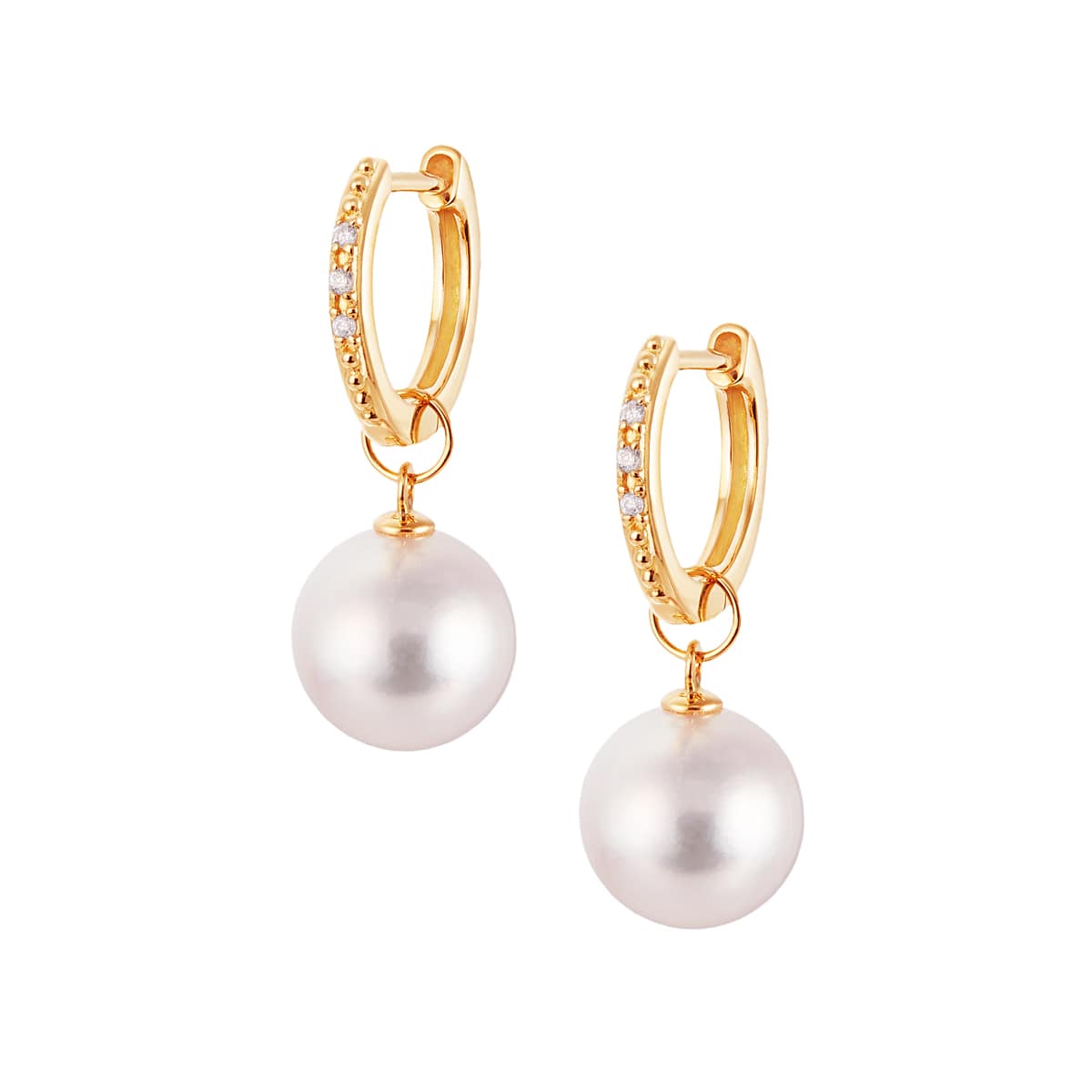 K18イエローゴールドアコヤ真珠ピアス（7.5mm）(RPE528-002)|TSUTSUMI