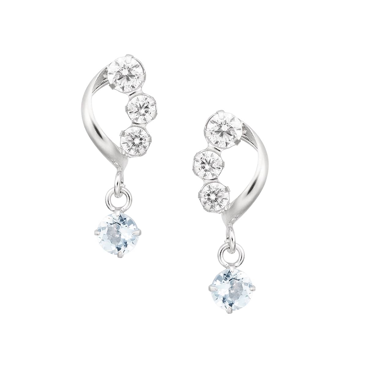 K10ホワイトゴールドアクアマリンピアス(RPE716-003)|TSUTSUMI