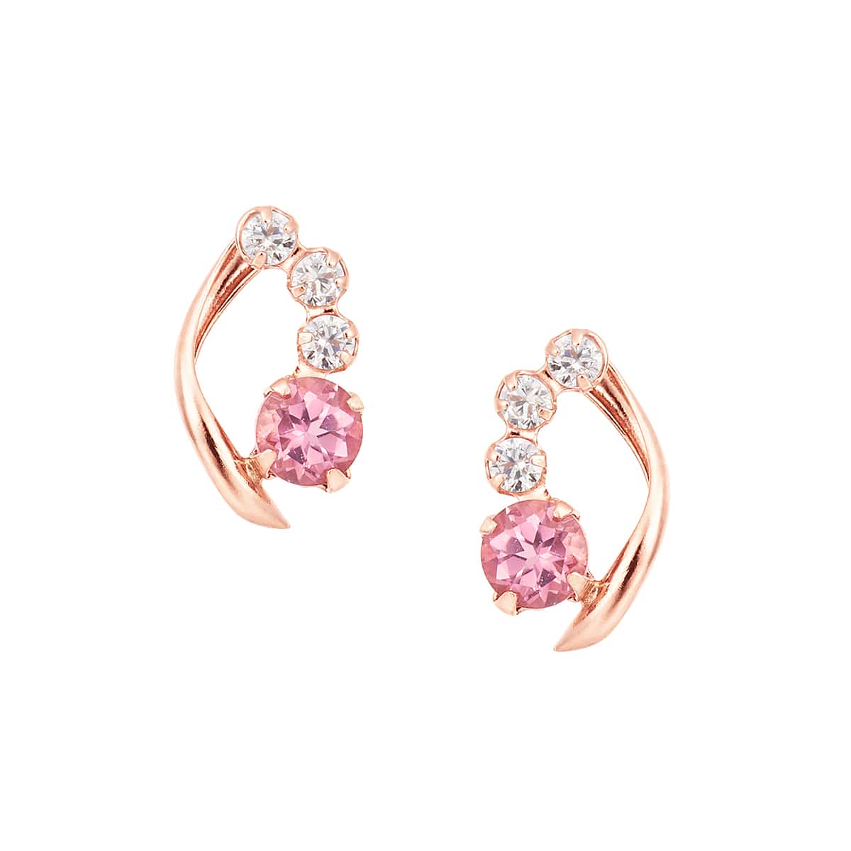 K10ピンクゴールドピンクトルマリンピアス(RPE877-002)|TSUTSUMI