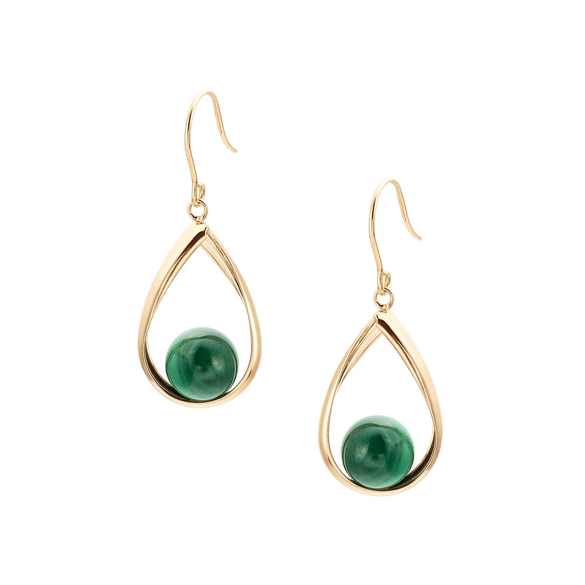 K10イエローゴールドマラカイトピアス(RPE916-003)|TSUTSUMI