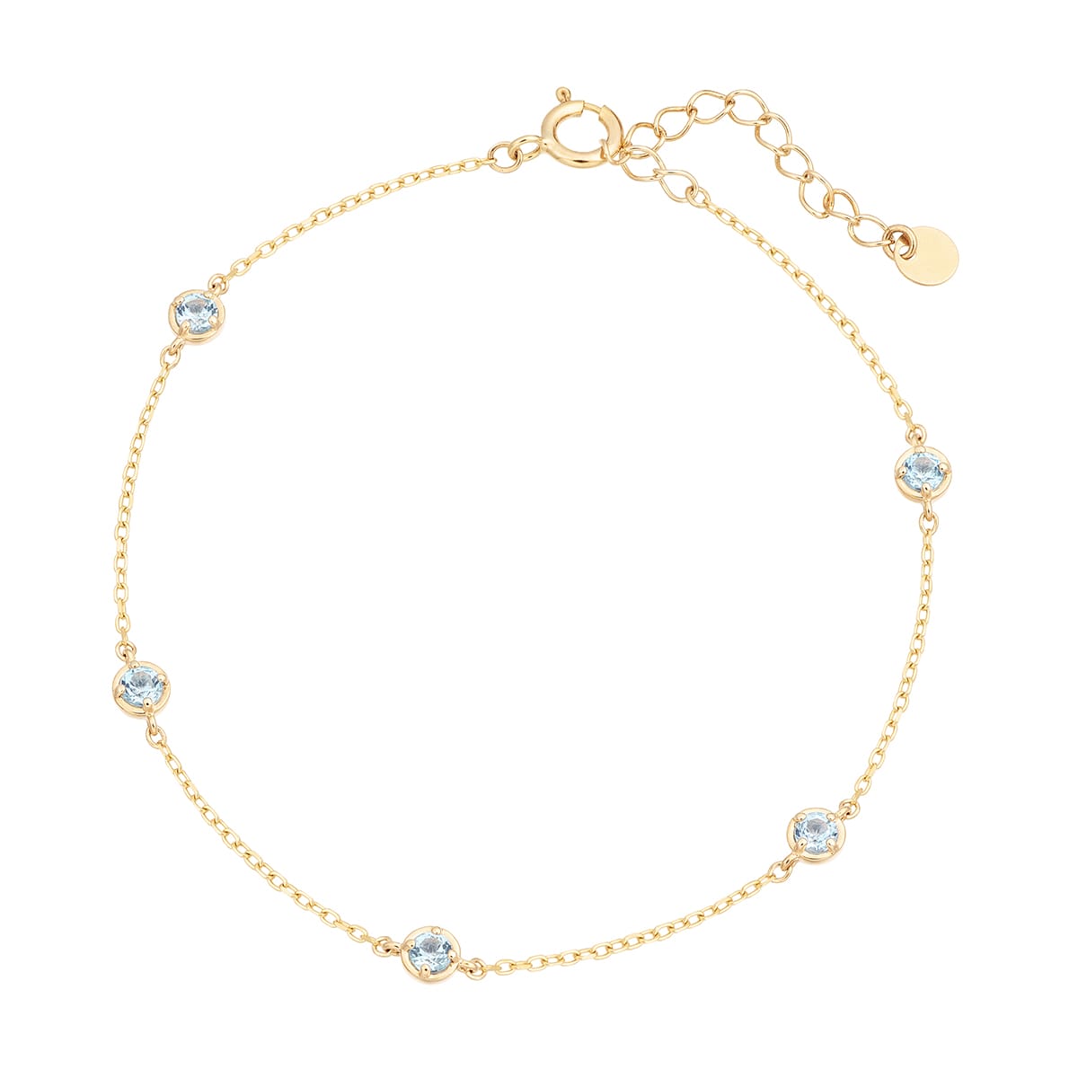 K10イエローゴールドホワイトトパーズブレスレット(RBL553)|TSUTSUMI