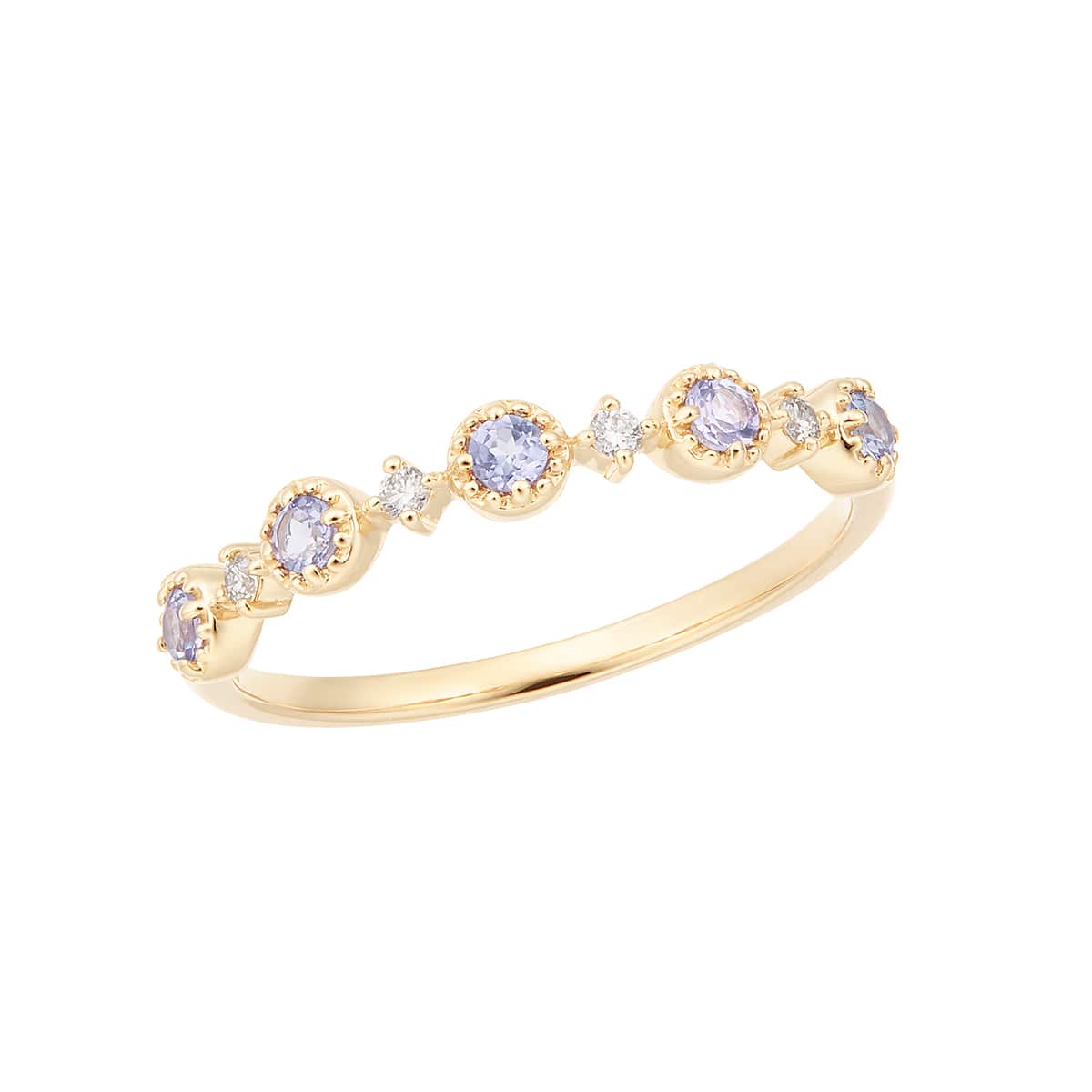 K10イエローゴールドペリドットリング(RFR159-002)|TSUTSUMI