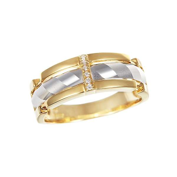 K18イエローゴールド/プラチナダイヤモンドリング(RFR235-001