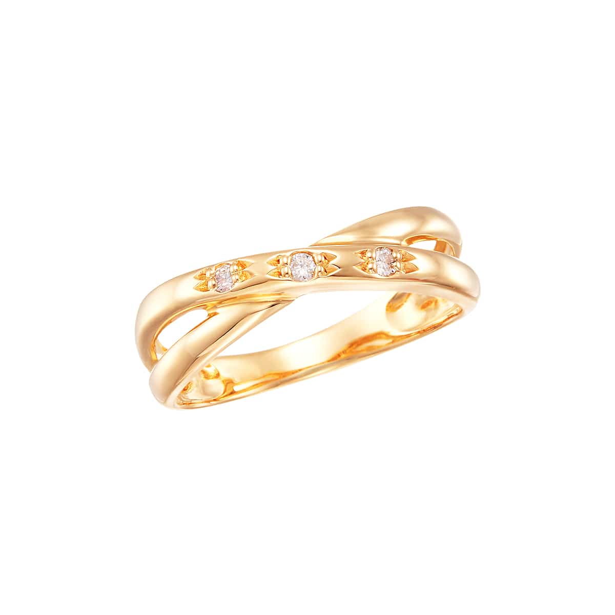 K10イエローゴールドダイヤモンドリング（ピンキーリング）(RFR138