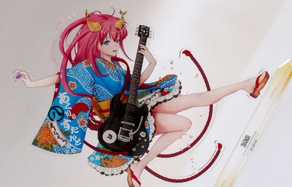 特大アクリルスタンド（364×257mm）フレーム付きB4：キレイな缶バッジ