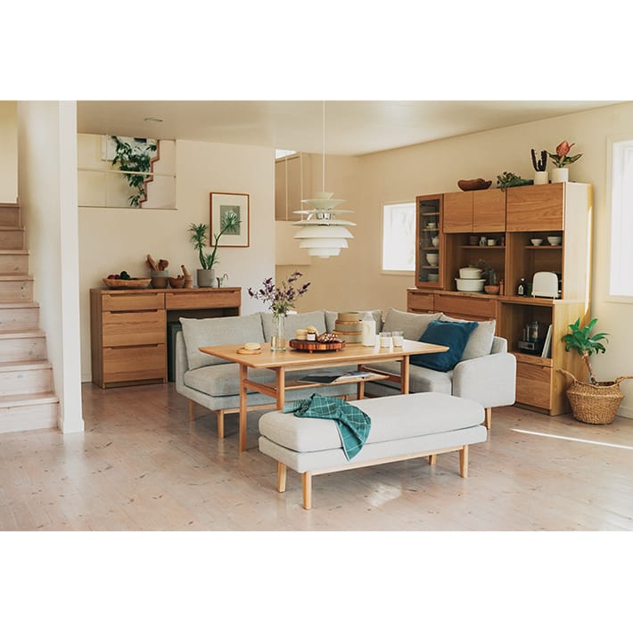 UNICOLOMシリーズ 【UNICO】LOMシリーズ ダイニング3点セット②ベンチ