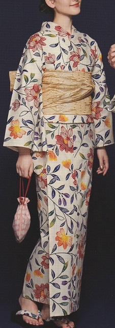 女物浴衣「源氏物語」ゆかた紅型調 商品詳細│柄のうえ新│職人の手