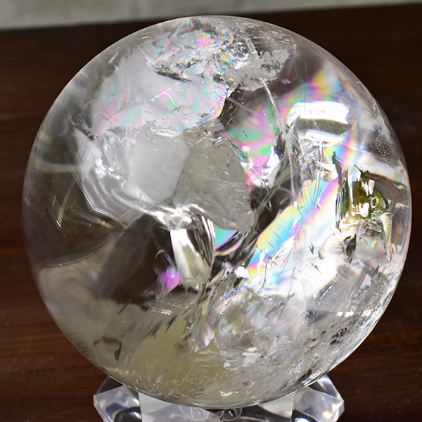 最高級天然水晶丸玉 レインボー水晶 大玉｜アップストーンオンビル
