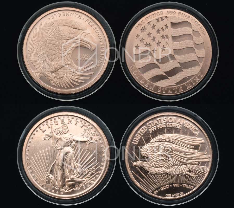 純銅 メダル コイン｜純度99.9%｜レプリカ｜インゴット｜アメリカ製