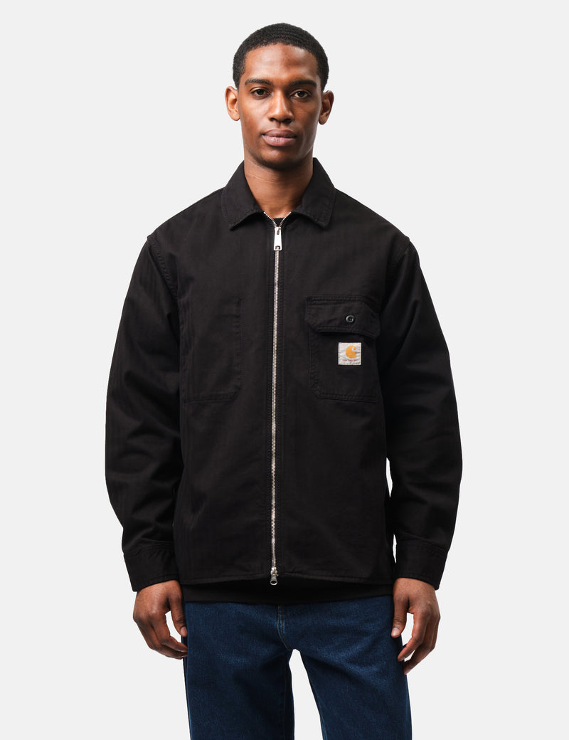 Carhartt-WIP Rainer Over Shirt - Black Garment Dyed | Urban Excess