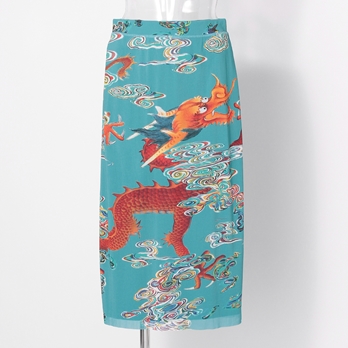 Ceramic dragon print on stretch net スカート｜VIVIENNE TAM