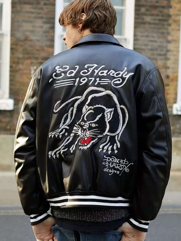 Ed Hardy Black Leather Jacket - Victoria Jacket