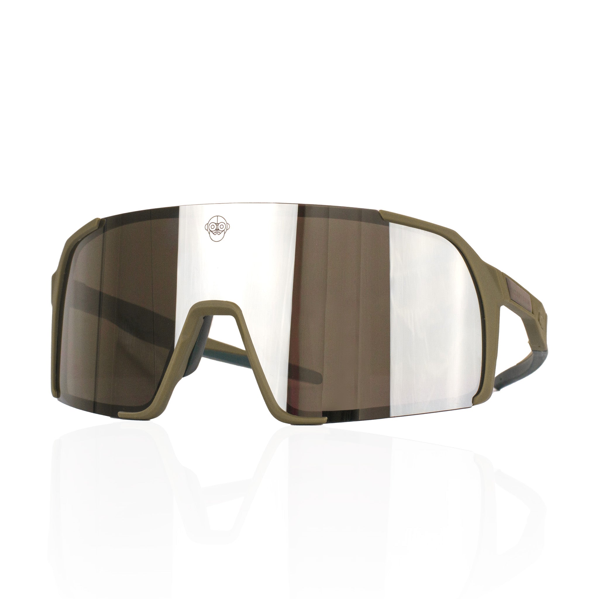 A.P.E. Optics Vega Evo Cycling Sunglasses (Matte Olive w/ Silver