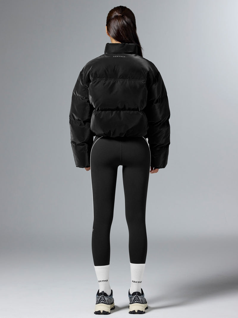 グロッシー クロップド丈 パフジャンパー