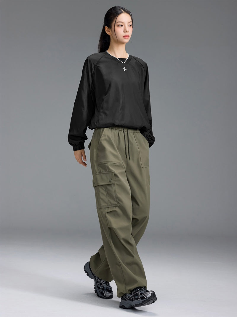 裏起毛】ウォーム ウーブン カーゴ ワイドパンツ