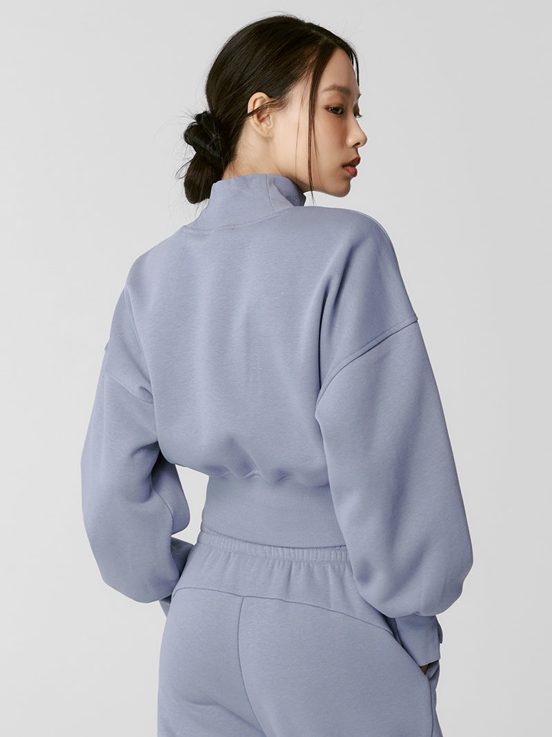 XTFMT12J3 裏起毛 ウォームソフト ハイネック クロップド丈 トレーナー