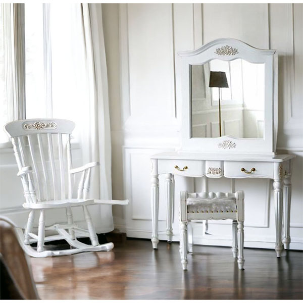 アンティーク調 木製ロッキングチェア（ホワイト）｜Y-KAGU(輸入家具屋