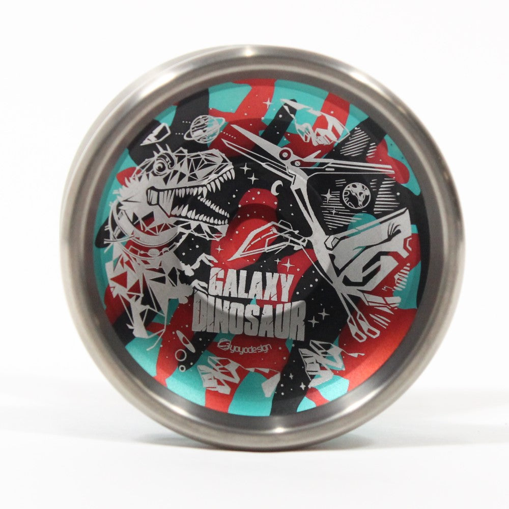 C3yoyodesign Galaxy Dinosaur Yo-Yo - Titanium Ring Bi-Metal YoYo