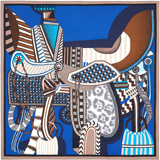 2022年 春夏 HERMES エルメス スカーフ カレ90 空想の鞍 マロン