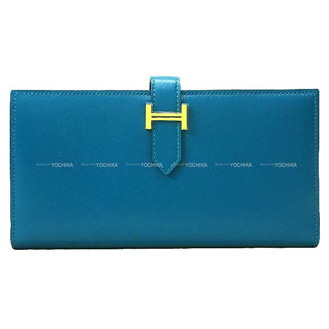 HERMES エルメス 長財布 ベアンスフレ ブルーイズミール ヴォータデ