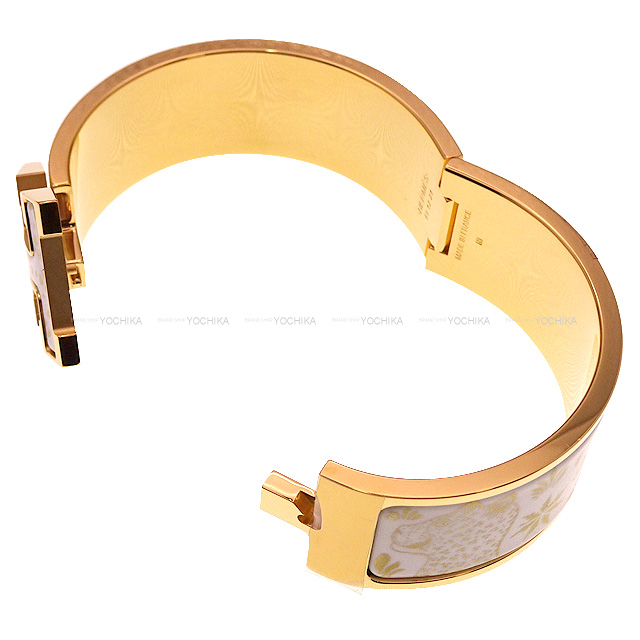 HERMES エルメス ブレスレット クリック クラック H PM レオパード 白