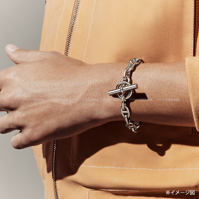 HERMES エルメス ブレスレット シェーヌダンクル MM 15コマ シルバー