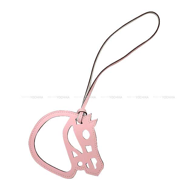 HERMES エルメス バッグチャーム パドック シュヴァル (馬型) ローズ