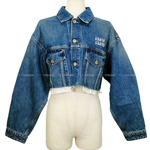 MIU MIU デニムジャケット レース襟 MIU MIU デニムジャケット レース