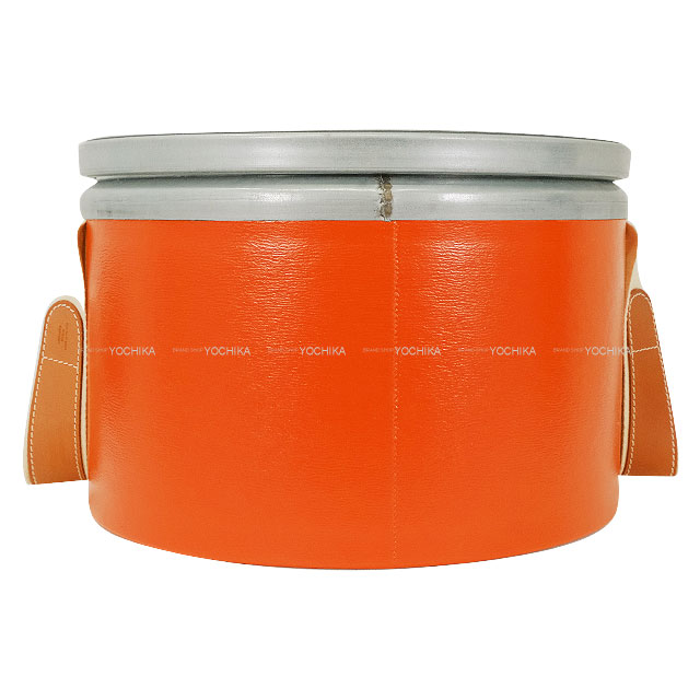 HERMES エルメス 家具 サドルボックス 30cm 缶 馬具入れ フーオレンジ
