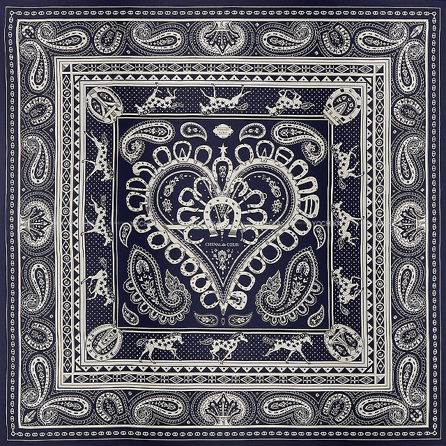 HERMES エルメス スカーフ カレ140 シュヴァル ドゥ クール バンダナ