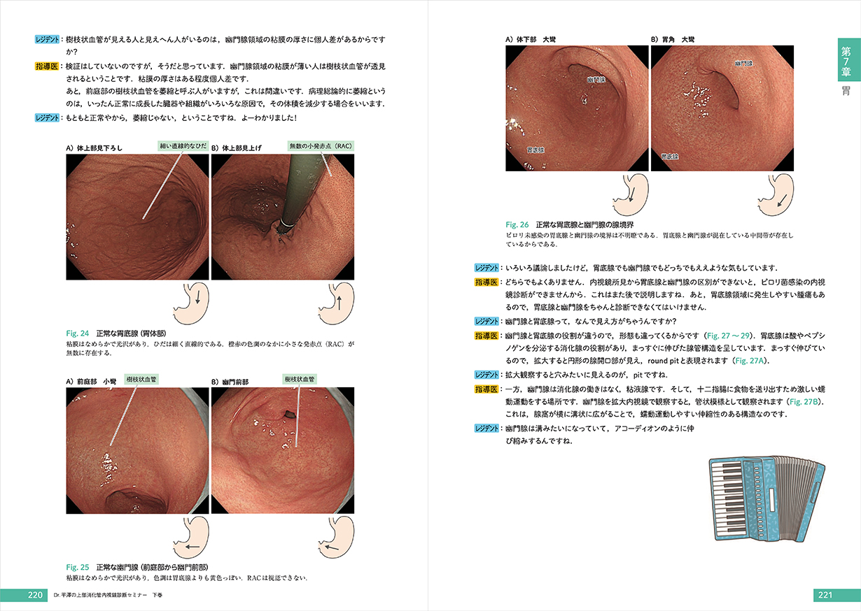 内視鏡を握る医師必携の実践本。会話形式の解説、美麗な画像、手技動画