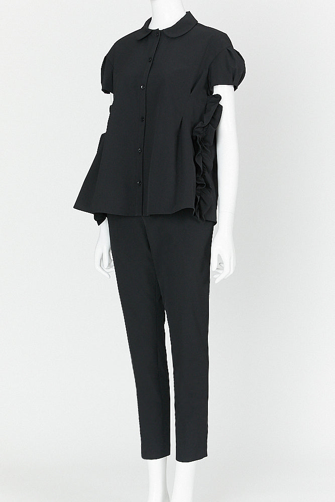 ショートスリーブサイドラッフルブラウス – YOKO CHAN