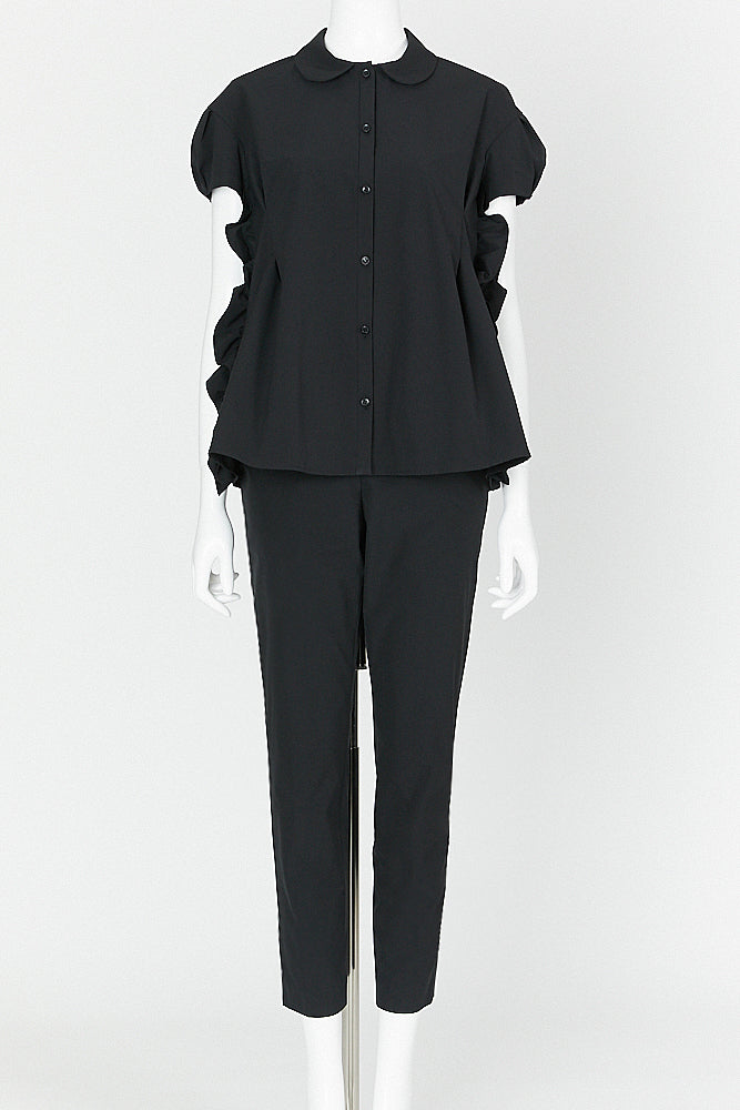 ショートスリーブサイドラッフルブラウス – YOKO CHAN