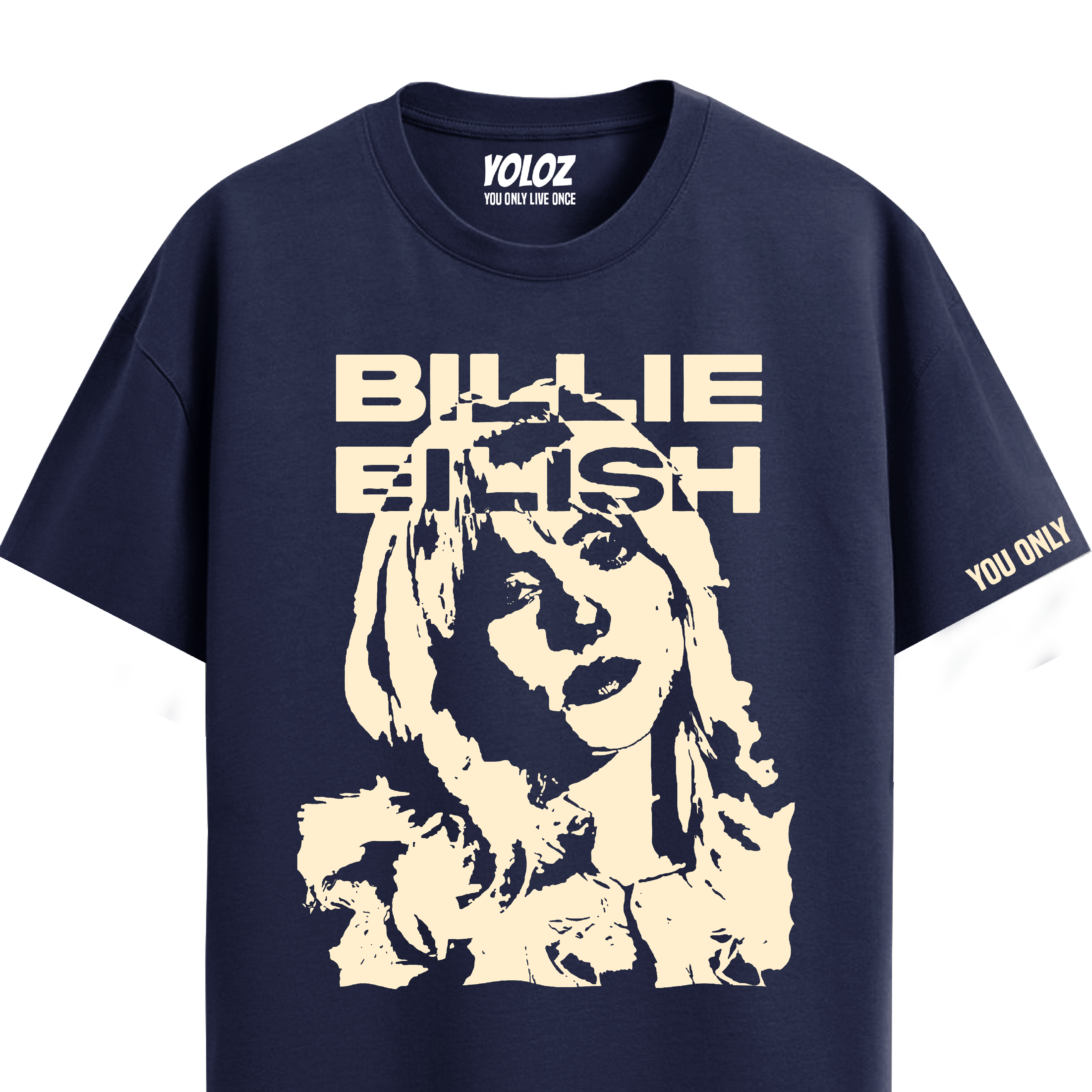 BILLIE EILISH NAVY BLUE REGULAR FIT T-SHIRT – YOLOZ