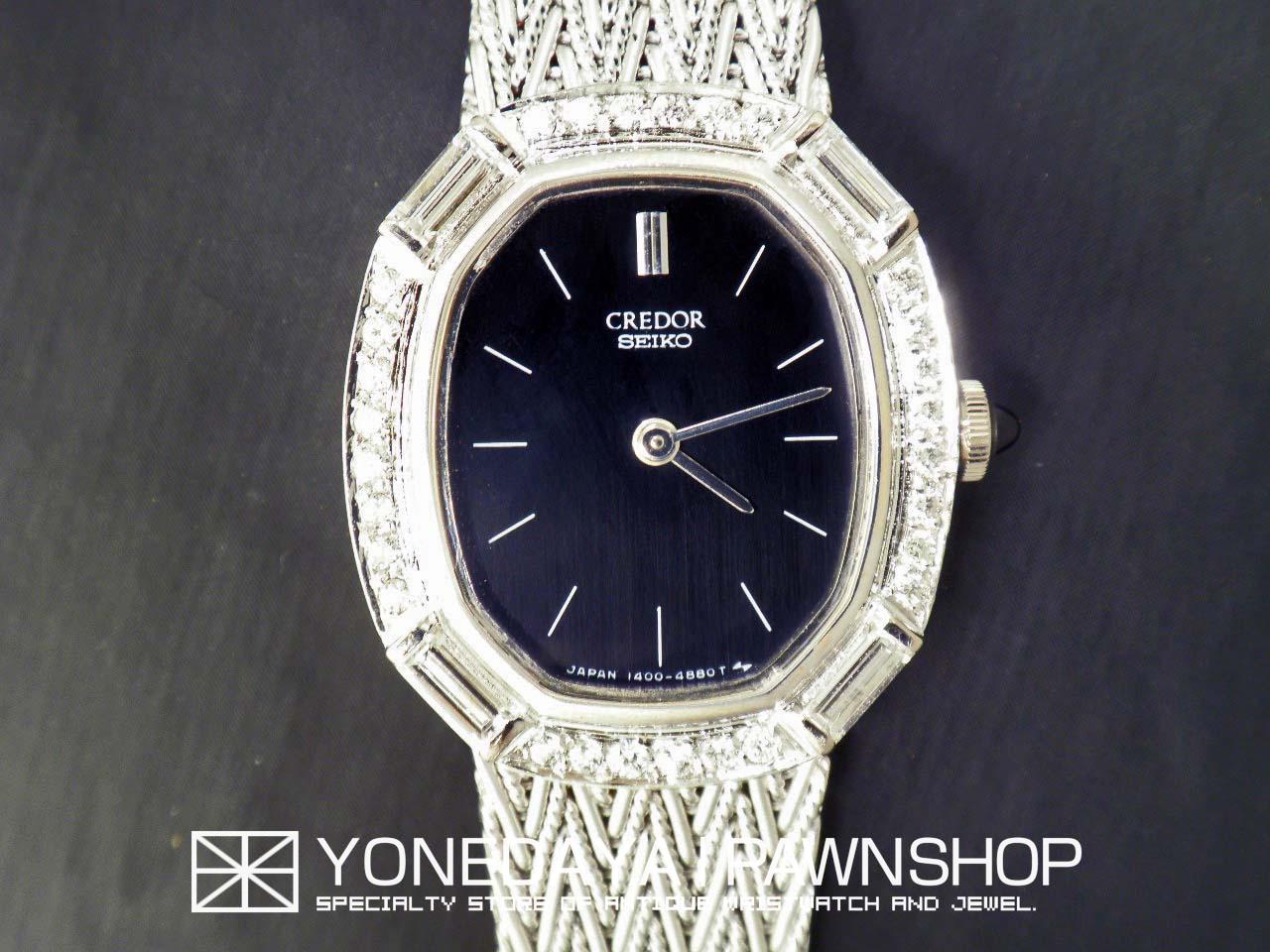 K18WGクレドール・レディース/クォーツ・純正ダイヤベゼル・ブレス時計