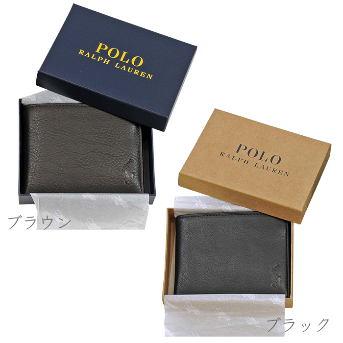 ポロ ラルフローレン メンズ二つ折り財布ギフトボツクス入り バッグ