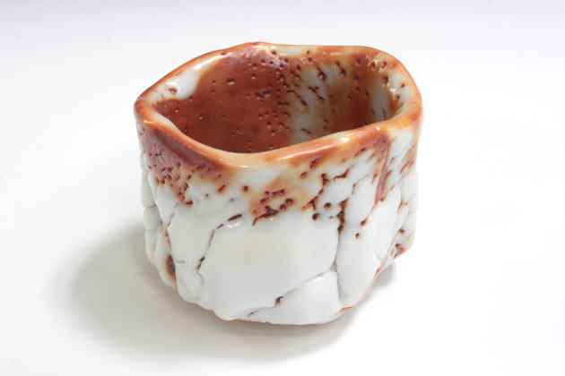 柳瀬美術店 / 林 正太郎「赤志野ぐい呑-2」共箱[HAYASHI Shotaro]Sake cup