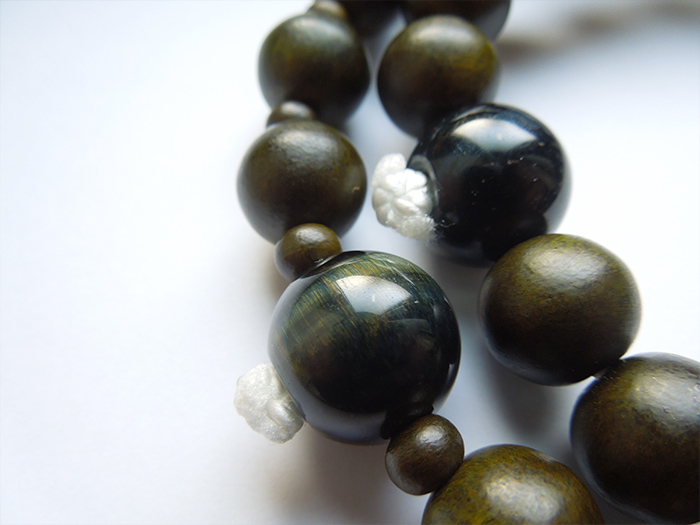 緑鳳挽三万浄土紺虎目石仕立 お数珠の安田念珠店へ｜総本山御用達 安田