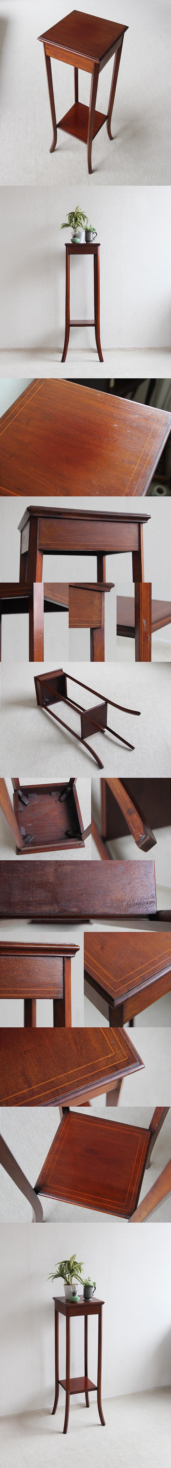 イギリス アンティーク フラワースタンド 花台 インレイ装飾 英国 家具