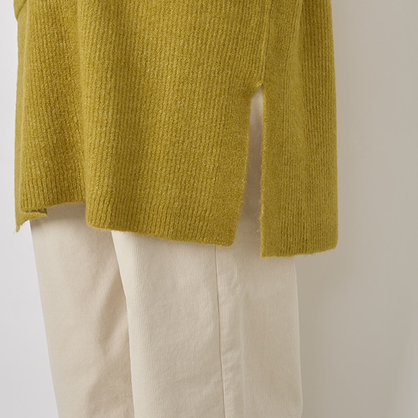 ふわふわあぜ編みニットロングベスト(イエロー)｜SALE（ファッション