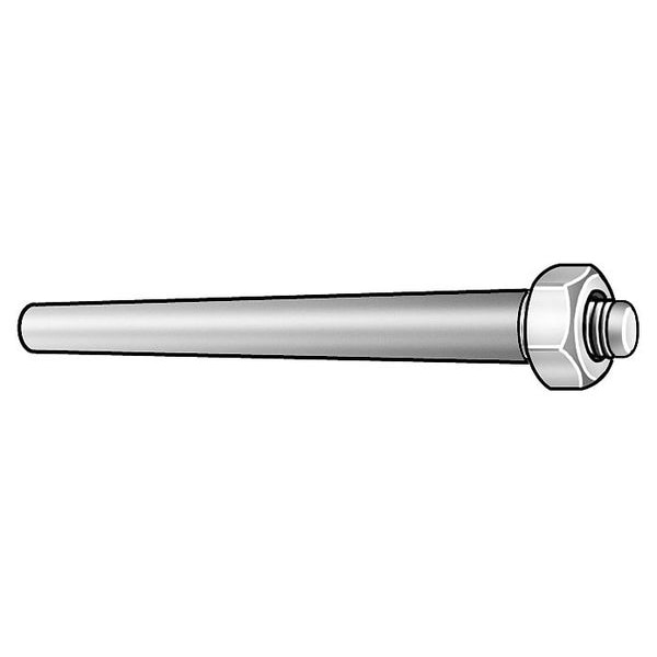 Zoro Select Taper Pin, Threaded, 18-8, 3/8-24x4 9/16 2UGV7 | Zoro