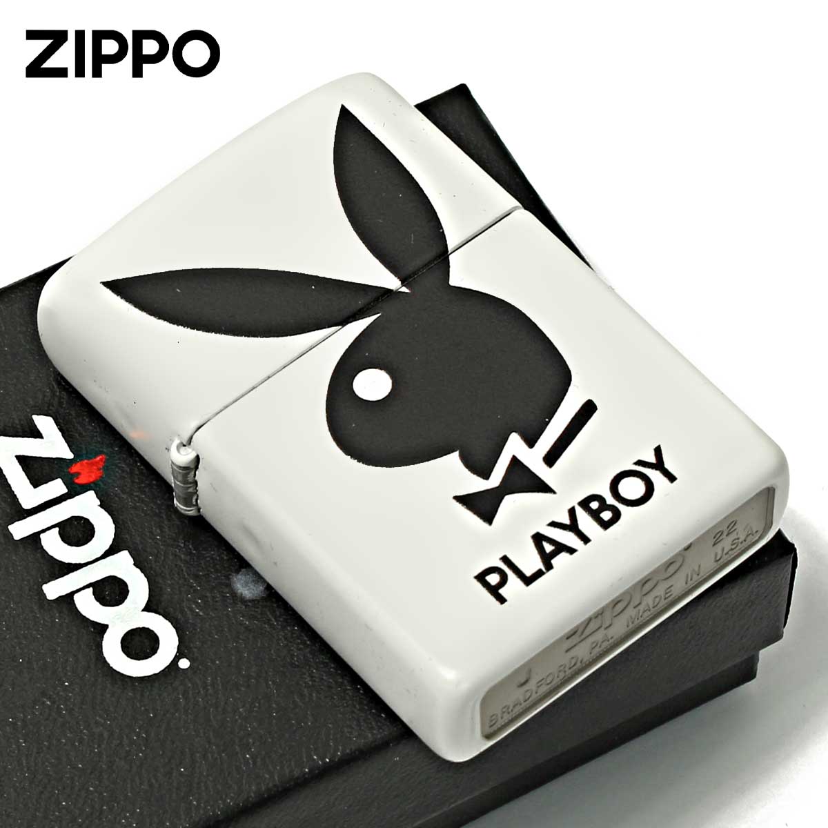 Zippo ジッポー プレイボーイ バニー うさぎ ロゴ ホワイト PLAYBOY