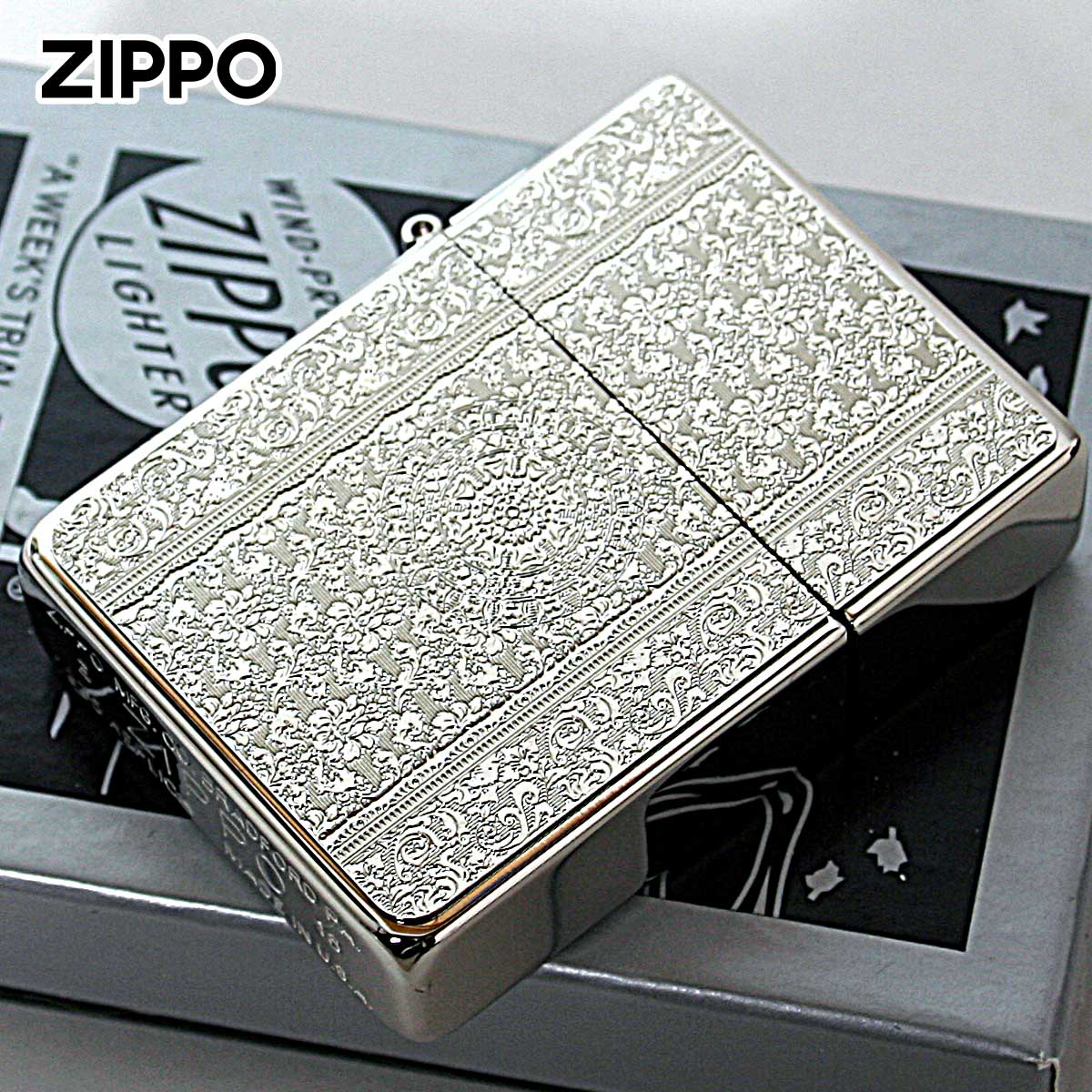 Zippo ジッポー 1935レプリカ ダマスク柄 シルバー ゴールド DAMASK